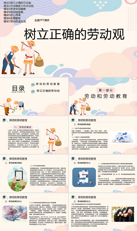 劳动教育PPT完整全套教学课件模板